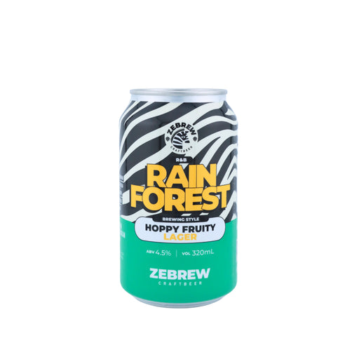 Zebrew Rainforest Hoppy Fruity Lager (320ml)