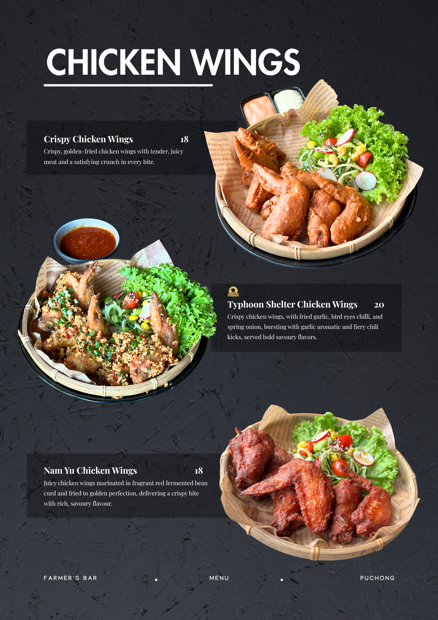 Farmer’s Bar Puchong menu, page 3: Chicken Wings